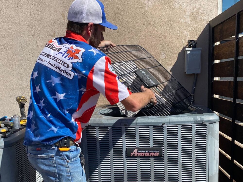 Autumn Air technician servicing air conditioner
